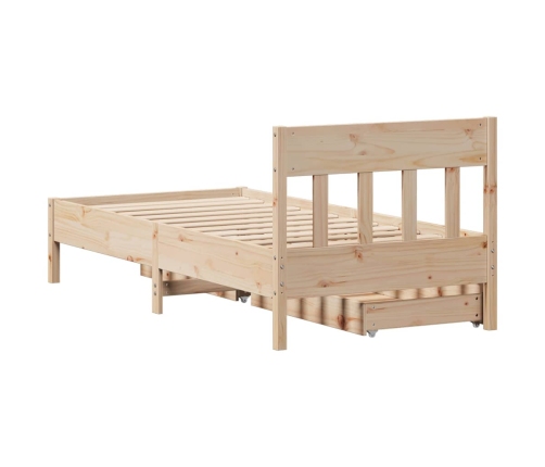 Estructura de cama sin colchón madera maciza de pino 100x200 cm