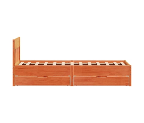 Estructura de cama sin colchón madera de pino marrón 90x200 cm