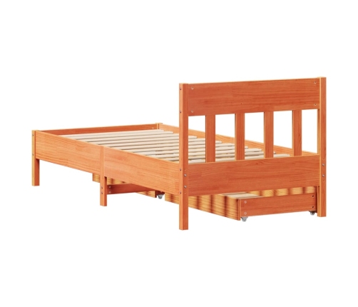 Estructura de cama sin colchón madera de pino marrón 90x200 cm