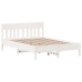 Estructura de cama sin colchón madera de pino blanca 140x190 cm