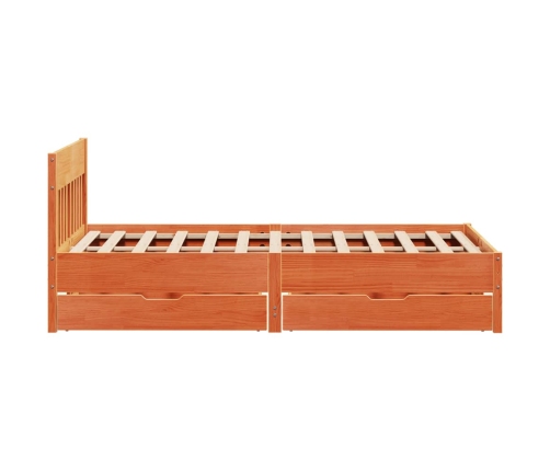 Estructura de cama sin colchón madera maciza marrón 120x190 cm