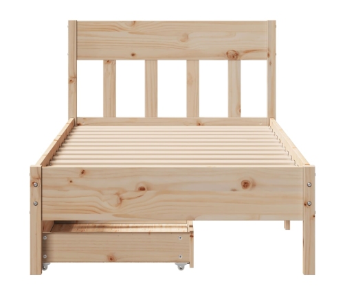 Estructura de cama sin colchón madera maciza de pino 90x190 cm