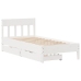 Estructura de cama sin colchón madera maciza blanca 90x190 cm