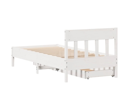 Estructura de cama sin colchón madera maciza blanca 90x190 cm