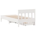 Estructura de cama sin colchón madera maciza blanca 90x190 cm