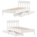 Estructura de cama sin colchón madera maciza blanca 90x190 cm