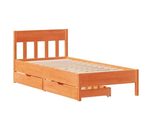 Estructura de cama sin colchón madera maciza marrón 90x190 cm