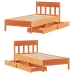 Estructura de cama sin colchón madera maciza marrón 90x190 cm