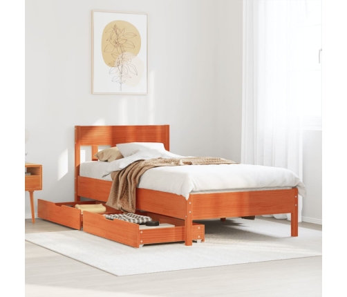 Estructura de cama sin colchón madera maciza marrón 90x190 cm