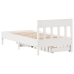 Estructura de cama sin colchón madera maciza blanca 75x190 cm