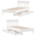 Estructura de cama sin colchón madera maciza blanca 75x190 cm