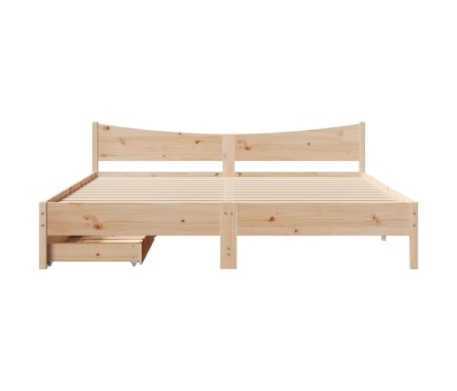 Estructura de cama con cajones madera maciza de pino 200x200 cm