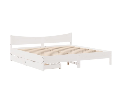 Estructura de cama con cajones madera maciza de pino 200x200 cm