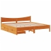 Estructura cama con cajones madera pino marrón cera 200x200 cm