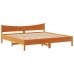 Estructura cama con cajones madera pino marrón cera 200x200 cm