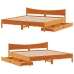 Estructura de cama cajones madera pino marrón cera 180x200 cm