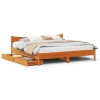 Estructura de cama cajones madera pino marrón cera 180x200 cm