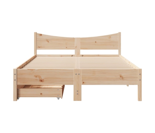 Estructura de cama con cajones madera maciza de pino 160x200 cm