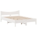 Estructura de cama con cajones madera de pino blanca 160x200 cm