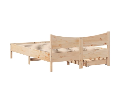 Estructura de cama con cajones madera maciza de pino 150x200cm