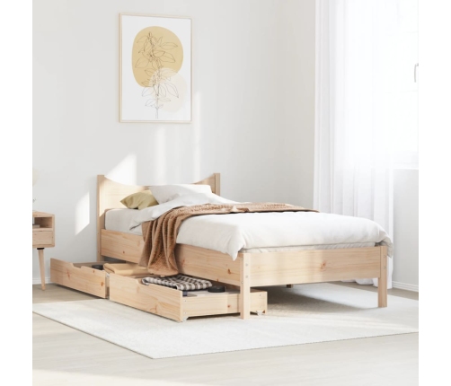 Estructura cama con cajones madera maciza pino 100x200 cm