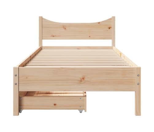 Estructura cama con cajones madera maciza pino 100x200 cm