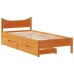 Estructura cama con cajones madera maciza pino marrón 90x200 cm