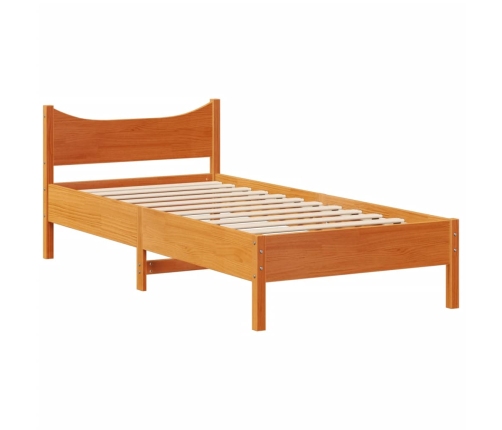 Estructura cama con cajones madera maciza pino marrón 90x200 cm