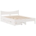 Estructura de cama con cojines madera de pino blanca 140x190 cm