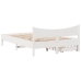 Estructura de cama con cojines madera de pino blanca 140x190 cm