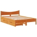 Estructura cama con cajones madera pino marrón cera 135x190 cm