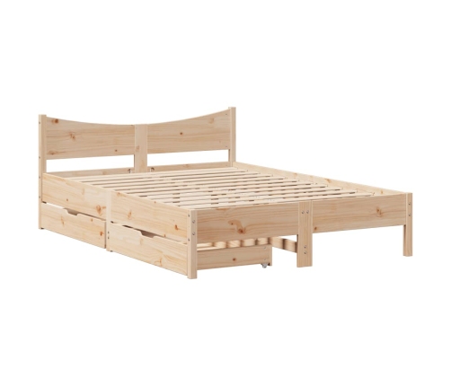 Estructura de cama con cajones madera maciza pino 120x190 cm