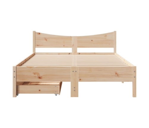 Estructura de cama con cajones madera maciza pino 120x190 cm