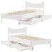 Estructura cama con cajones madera maciza pino blanca 90x190 cm