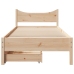 Estructura de cama con cajones madera maciza pino 75x190 cm