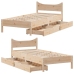 Estructura de cama con cajones madera maciza pino 75x190 cm