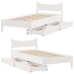 Estructura cama con cajones madera maciza pino blanco 75x190 cm