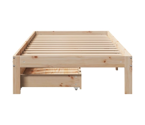 Estructura de cama con cajones madera maciza pino 75x190 cm