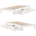 Estructura cama con cajones madera maciza pino blanca 90x190 cm