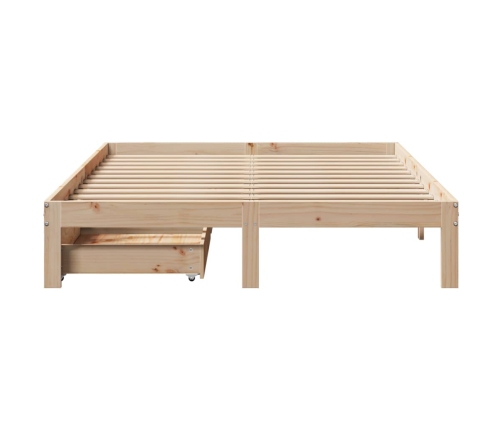 Estructura de cama con cojines madera maciza de pino 140x190 cm