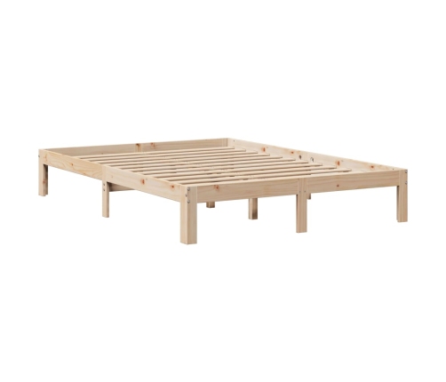 Estructura de cama con cojines madera maciza de pino 140x190 cm