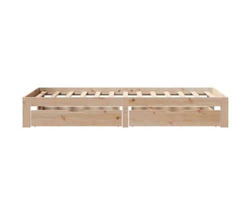 Estructura de cama con cajones madera maciza de pino 90x200 cm