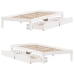 Estructura cama con cajones madera maciza pino blanco 90x200 cm