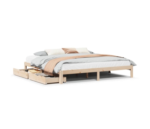 Estructura de cama con cajones madera maciza de pino 180x200 cm