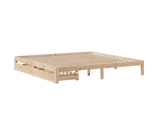 Estructura de cama con cajones madera maciza de pino 180x200 cm