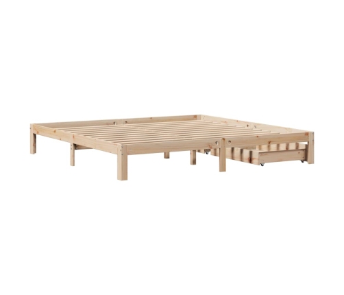 Estructura de cama con cajones madera maciza de pino 180x200 cm