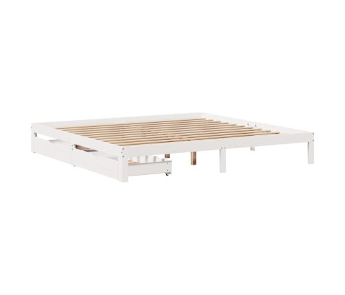 Estructura de cama con cajones madera maciza de pino 200x200 cm