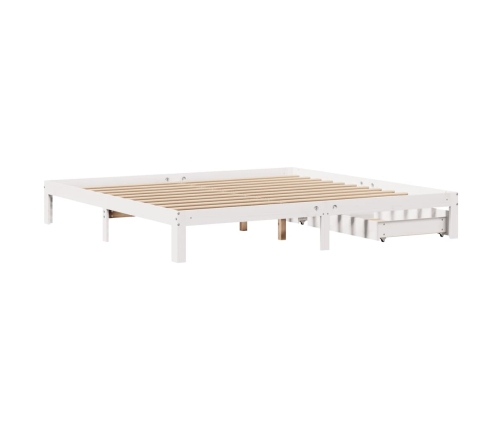 Estructura de cama con cajones madera maciza de pino 200x200 cm