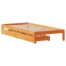 Estructura de cama con cajones madera de pino marrón 75x190 cm