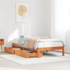 Estructura de cama con cajones madera de pino marrón 75x190 cm